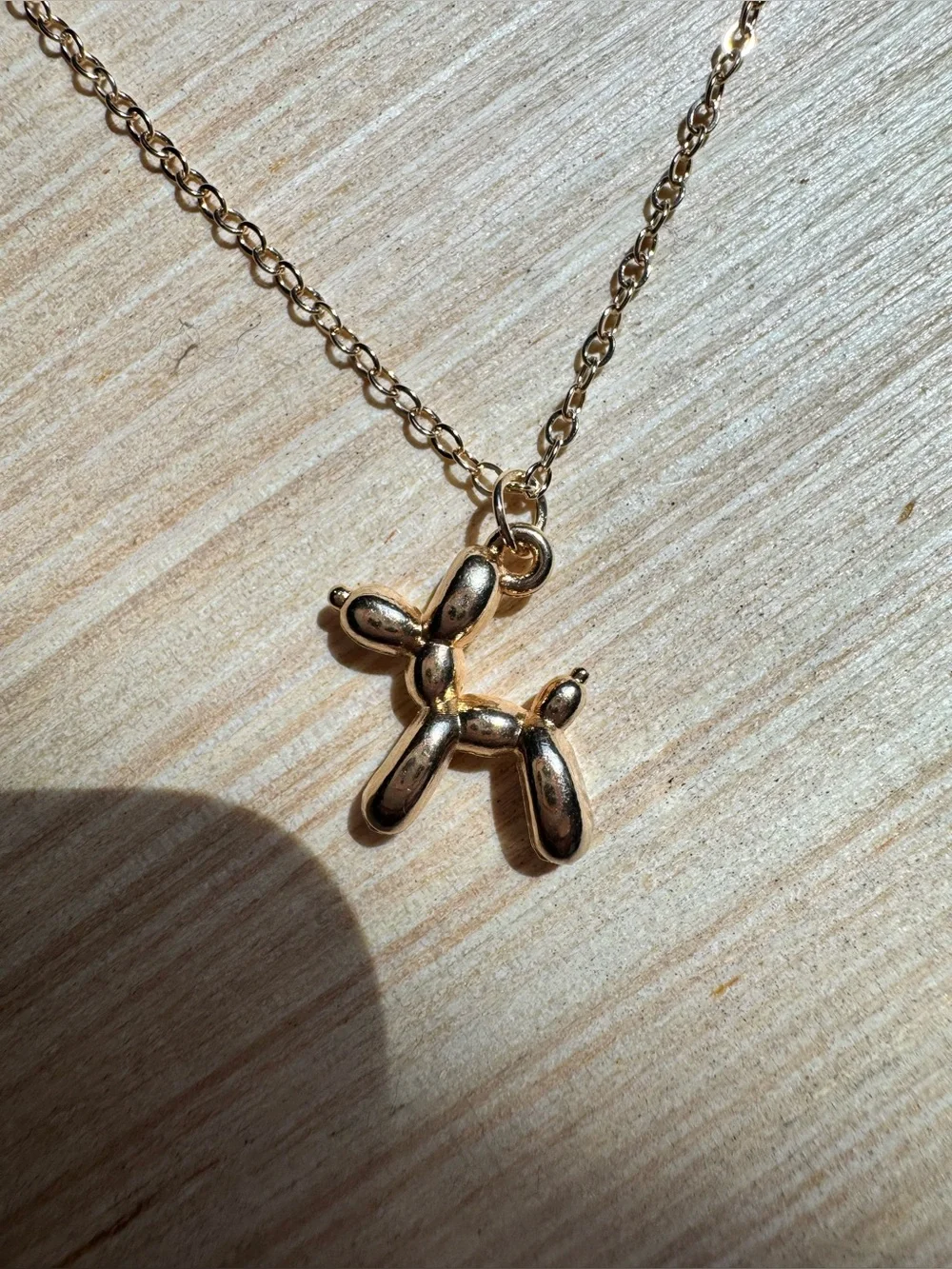 Source Unknown Gold Balloon Dog Necklace